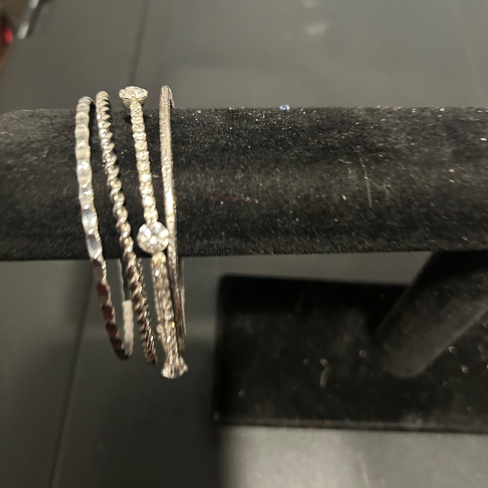 Elegant Silver Bangle Set - Picture 6 of 6